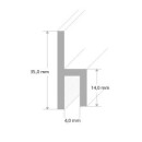 Spannrahmen - H-Profil - 35,0 x 8,0 x 14,0 x 4,3 mm - E6/EV1